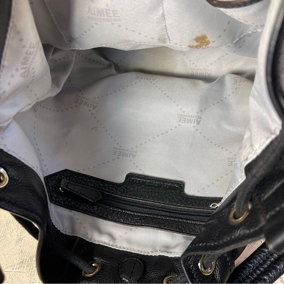 Aimee Kestenberg Leather Drawstring Purse Black + Snake Print - Picture 8 of 15